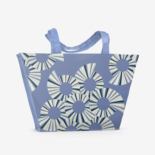 Пляжная сумка «Абстрактные круги на пыльно сиреневом фоне»