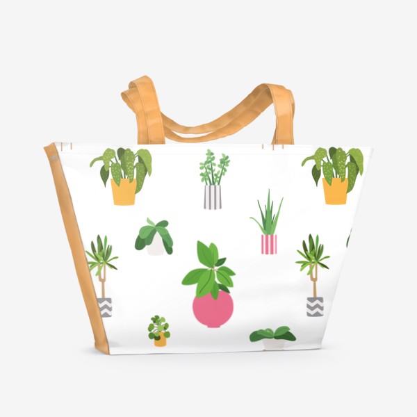 Пляжная сумка &laquo;Растения в горшках&raquo;