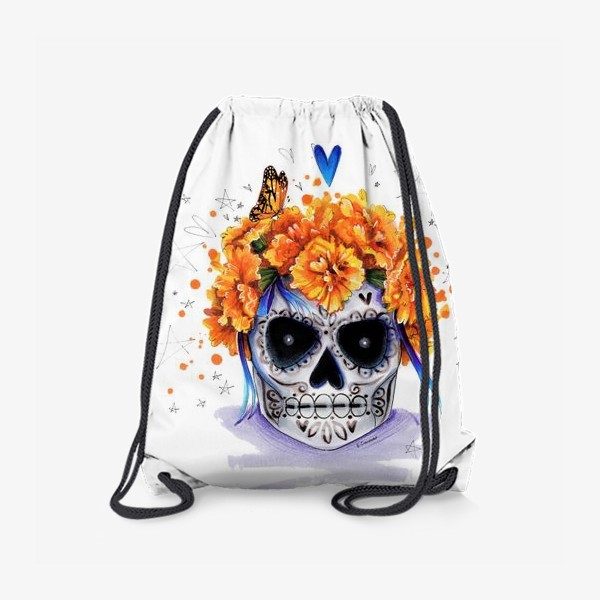 Рюкзак «Череп в цветах. Хэллоуин »