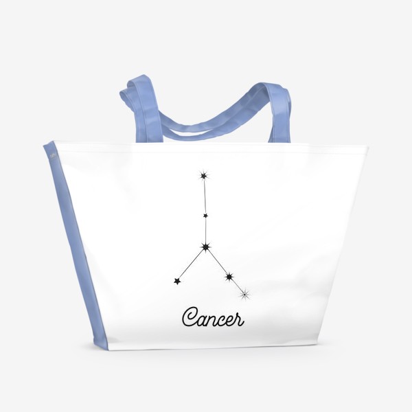 Пляжная сумка «Рак. Знак зодиака, созвездие, минимализм»