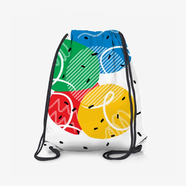Рюкзак «Цветная абстракция с чёрной крошкой»