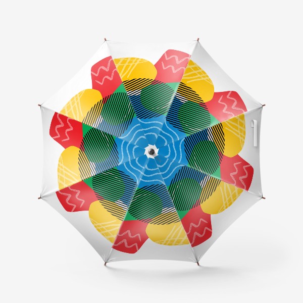 Зонт «Цветная абстракция с чёрным кругом»