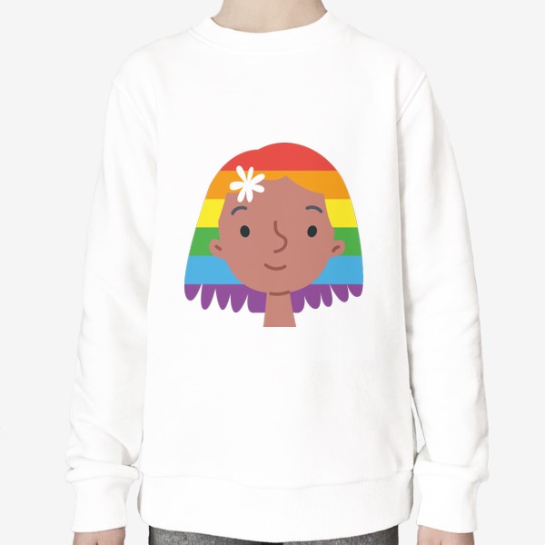 Свитшот «Девушка с волосами цвета радуги»