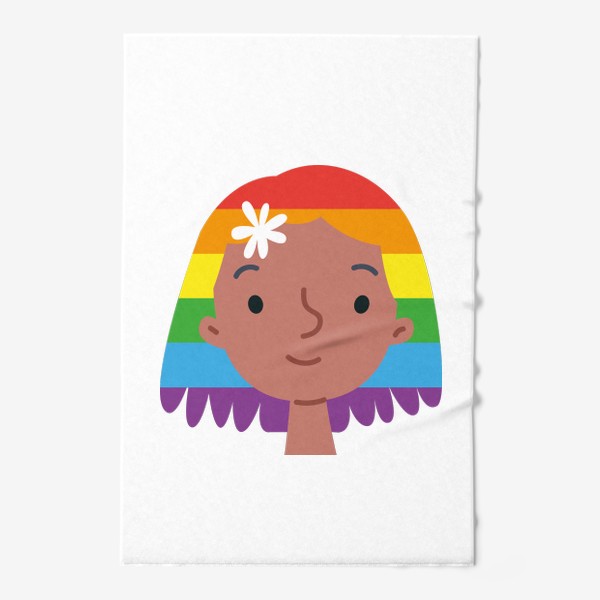 Полотенце &laquo;Девушка с волосами цвета радуги&raquo;