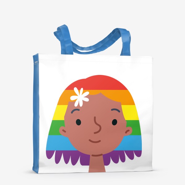 Сумка-шоппер «Девушка с волосами цвета радуги»