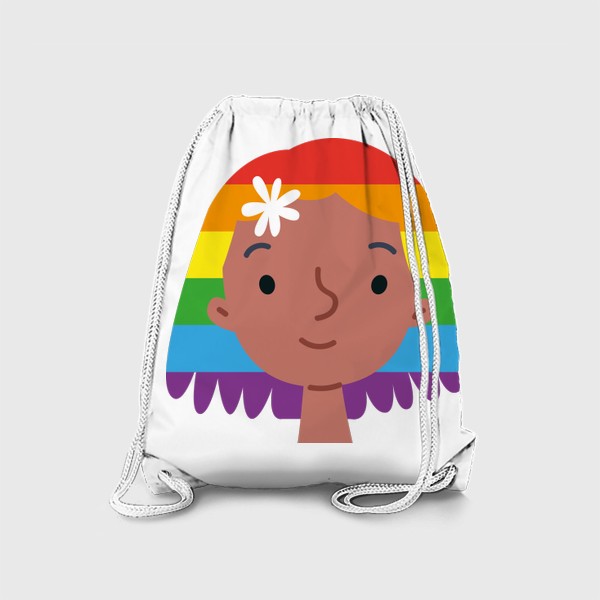 Рюкзак «Девушка с волосами цвета радуги»