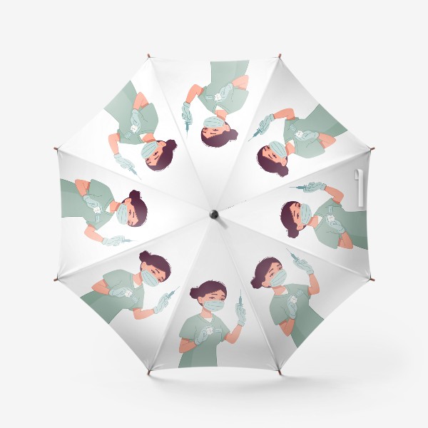 Зонт «Женщина врач держит шприц с вакциной»