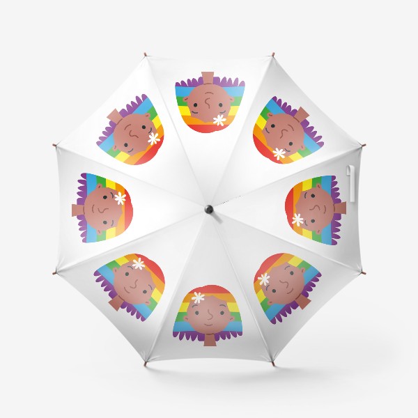 Зонт «Девушка с волосами цвета радуги»