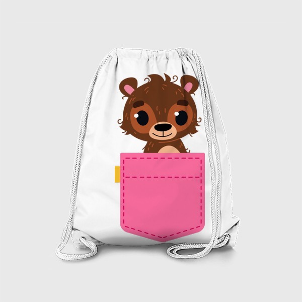 Рюкзак «Розовый карман с бурым мишкой»