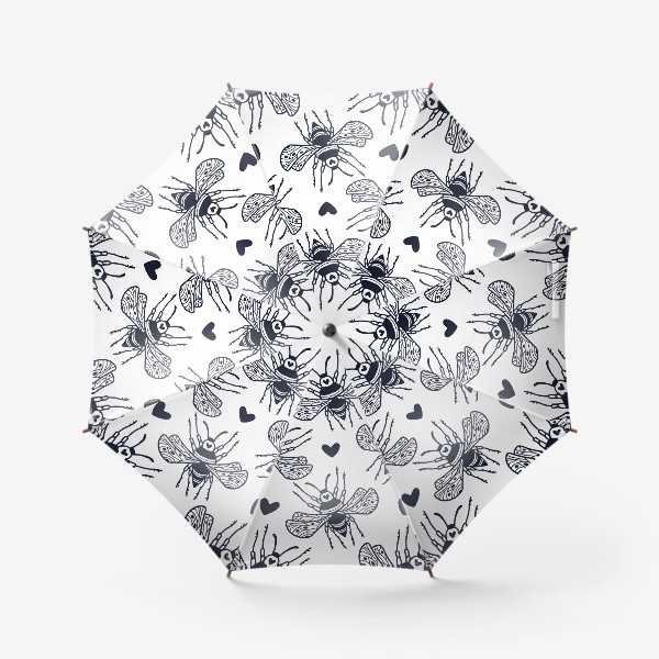 Зонт «Шмели с сердечками»