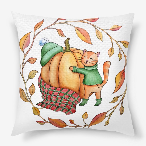 Подушка «Осенний кот 2»