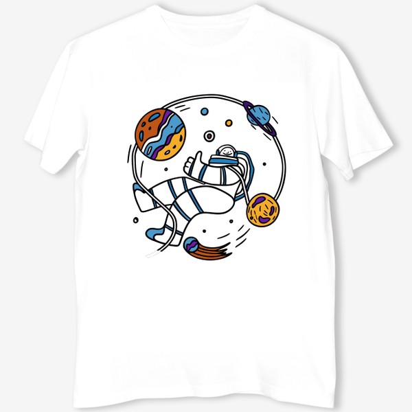 Футболка «Счастливый Космонавт Космос Звезды»