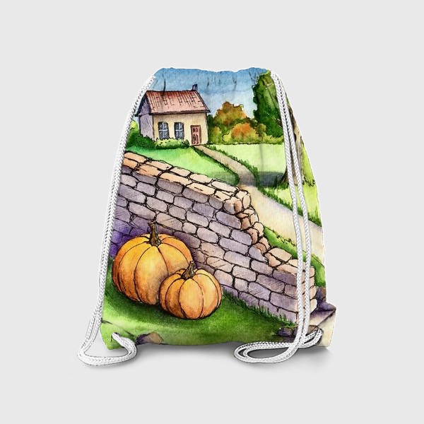 Рюкзак «Осенний пейзаж с тыквами»