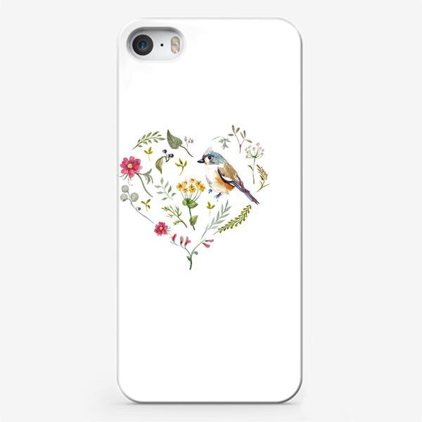Чехол iPhone «Птица любви в сердце»