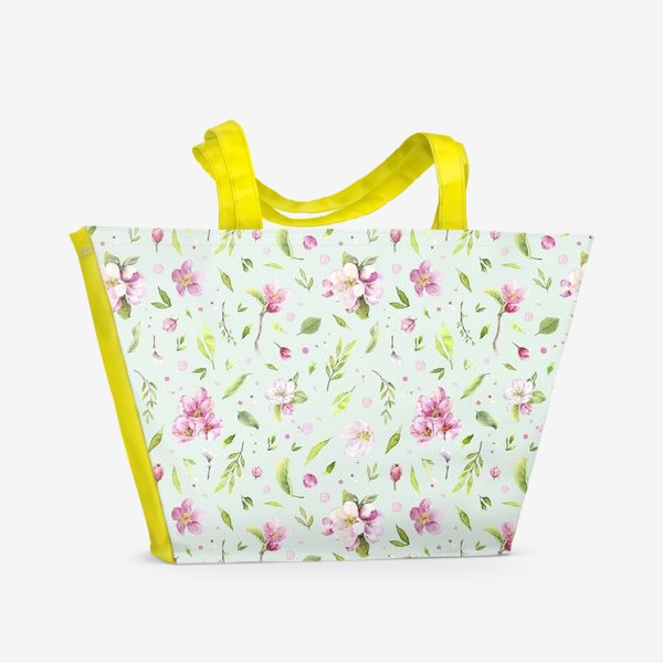 Пляжная сумка «Яблони в цвету принт 2»