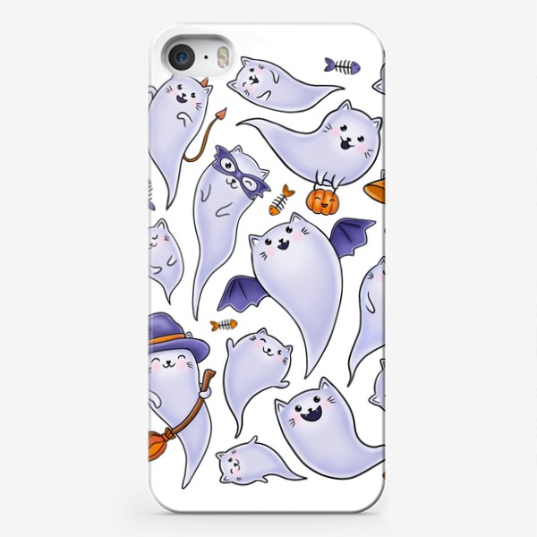 Чехол iPhone «Котики привидения»