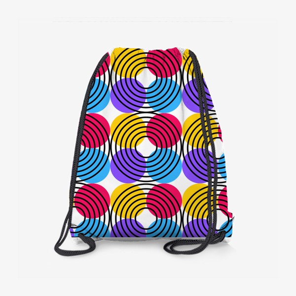Рюкзак «Черные круги на фоне красочных»
