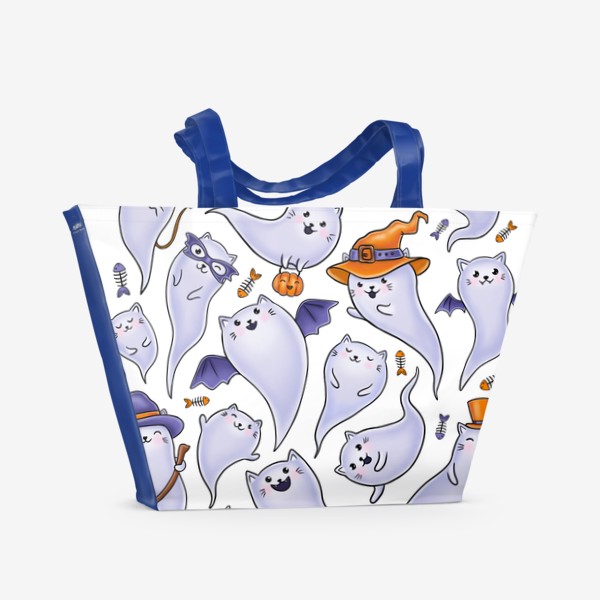 Пляжная сумка «Котики привидения»