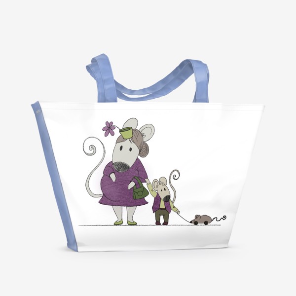 Пляжная сумка «буду мамой Х2 фиолетовый»