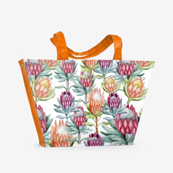 Пляжная сумка «экзотические цветы протея»