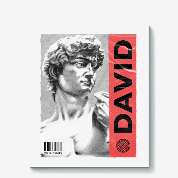Холст «Статуя Давида Микеланджело - Рваная Обложка David»
