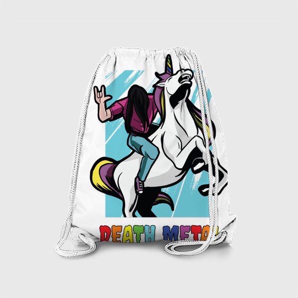 Рюкзак «Единорог и Металлист - Death Metal Unicorn прикол»