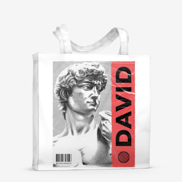 Сумка-шоппер «Статуя Давида Микеланджело - Рваная Обложка David»