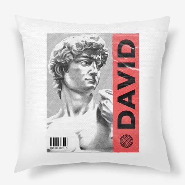 Подушка «Статуя Давида Микеланджело - Рваная Обложка David»