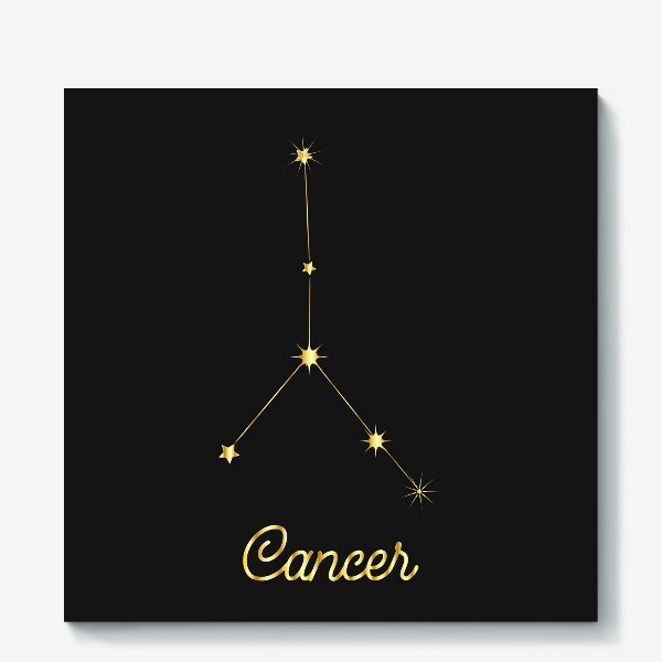 Холст &laquo;Созвездие Рак, золотые звезды на темном небе&raquo;
