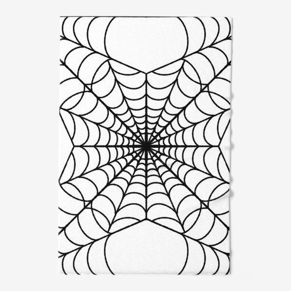 Полотенце «Хэллоуин чёрная паутина на белом фоне»