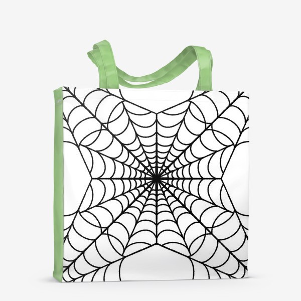 Сумка-шоппер «Хэллоуин чёрная паутина на белом фоне»