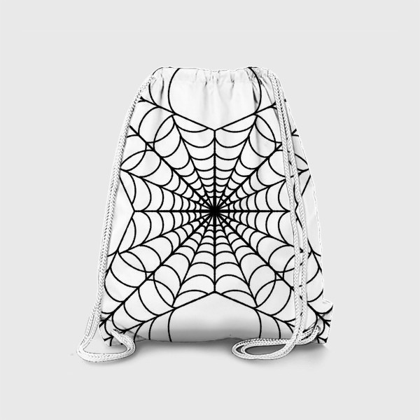 Рюкзак «Хэллоуин чёрная паутина на белом фоне»