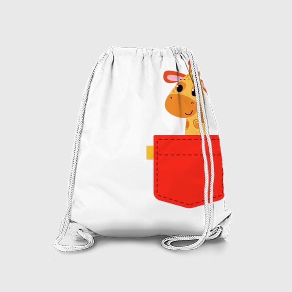 Рюкзак «Красный карман с жирофом»
