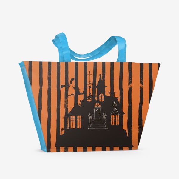 Пляжная сумка «Хэллоуин, замок»