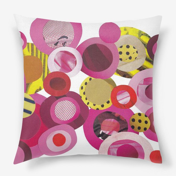 Подушка «Розовая абстракция. Коллаж»