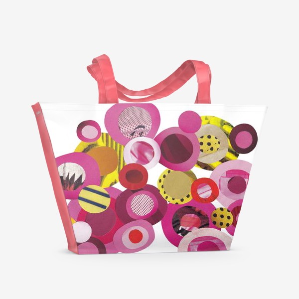 Пляжная сумка «Розовая абстракция. Коллаж»