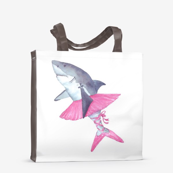 Сумка-шоппер «Акула балерина в розовой пачке и пуантах»