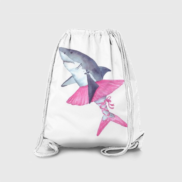 Рюкзак «Акула балерина в розовой пачке и пуантах»