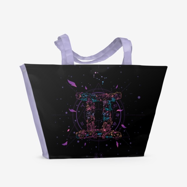 Пляжная сумка «Цветочный Знак Зодиака Близнецы»