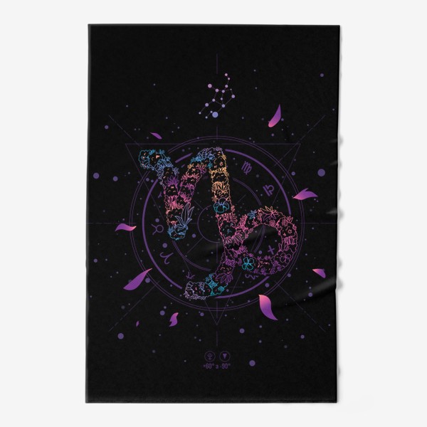 Полотенце «Цветочный Знак Зодиака Козерог»