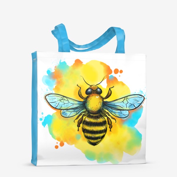Сумка-шоппер «пчела. акварельная пчелка»
