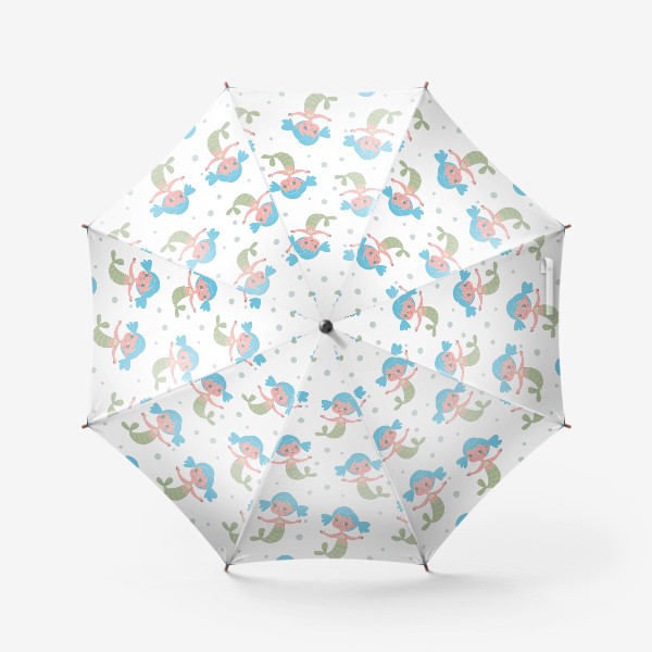 Зонт «Бесшовный паттерн с милыми русалочками»