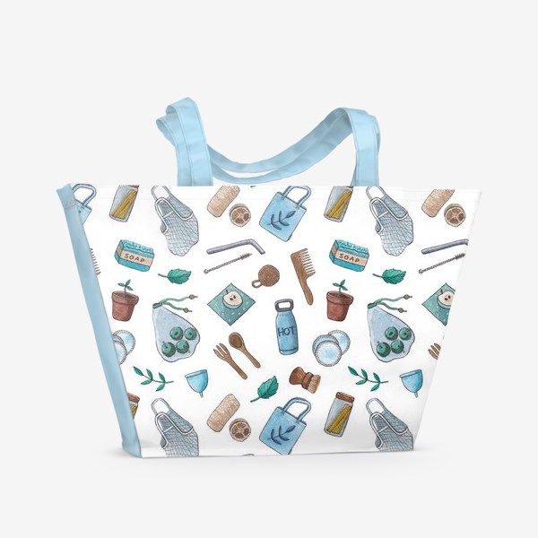 Пляжная сумка «Экология. Паттерн»