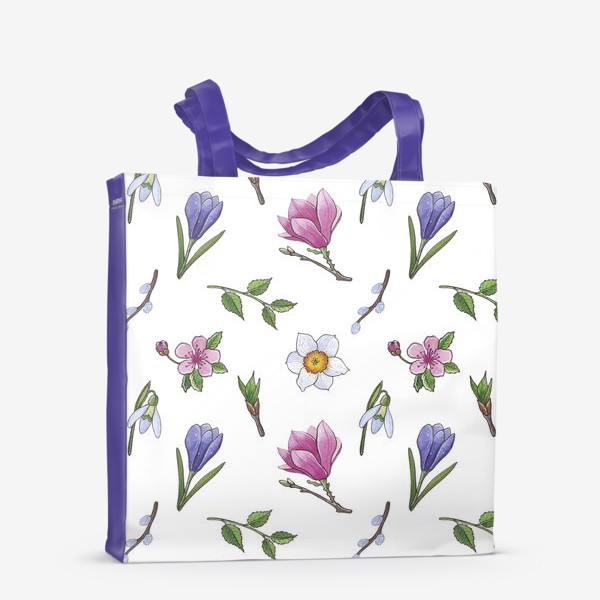 Сумка-шоппер «Весенние цветы паттерн»