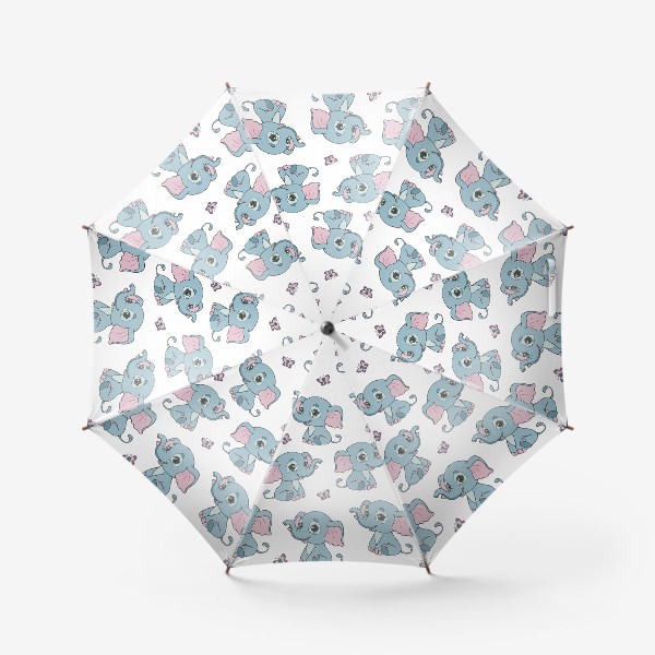 Зонт «Бесшовный паттерн с веселыми слонятами»