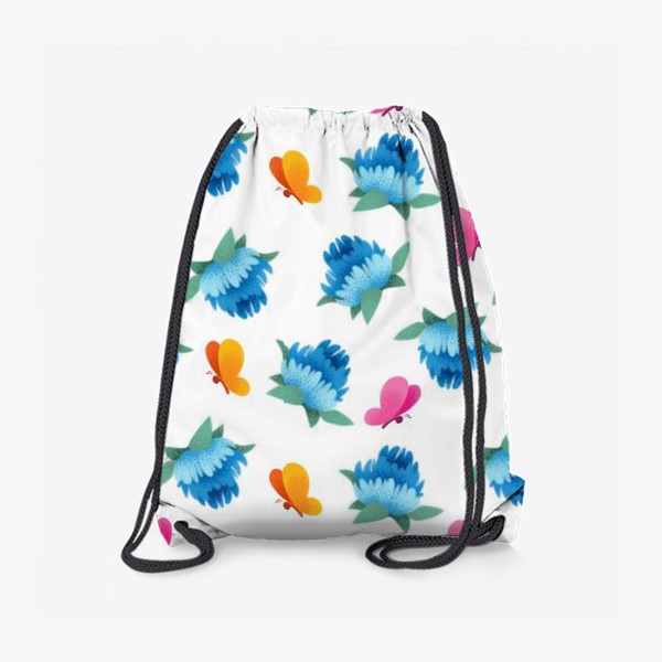 Рюкзак «Бесшовный паттерн. Бабочки и цветы»