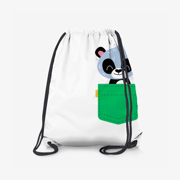 Рюкзак «Карман зеленый с милой пандой»