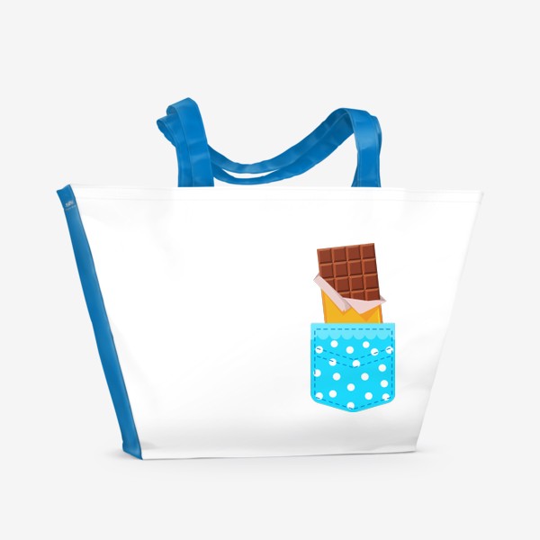 Пляжная сумка &laquo;Карман в горошек с шоколадкой&raquo;