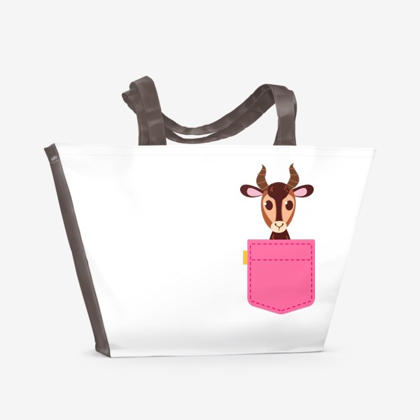 Пляжная сумка «Кармашек розовый с газелью»