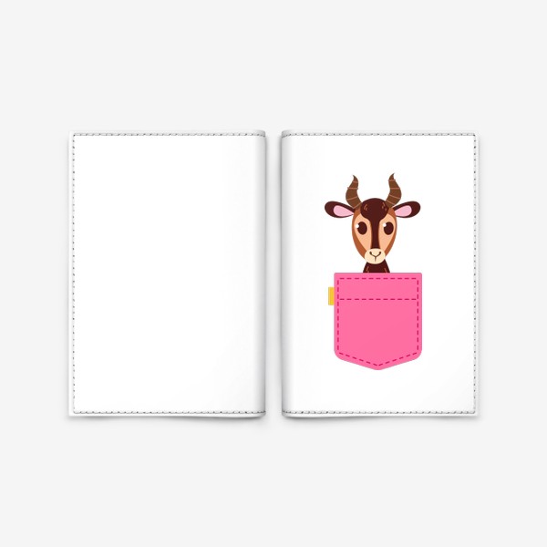 Обложка для паспорта «Кармашек розовый с газелью»